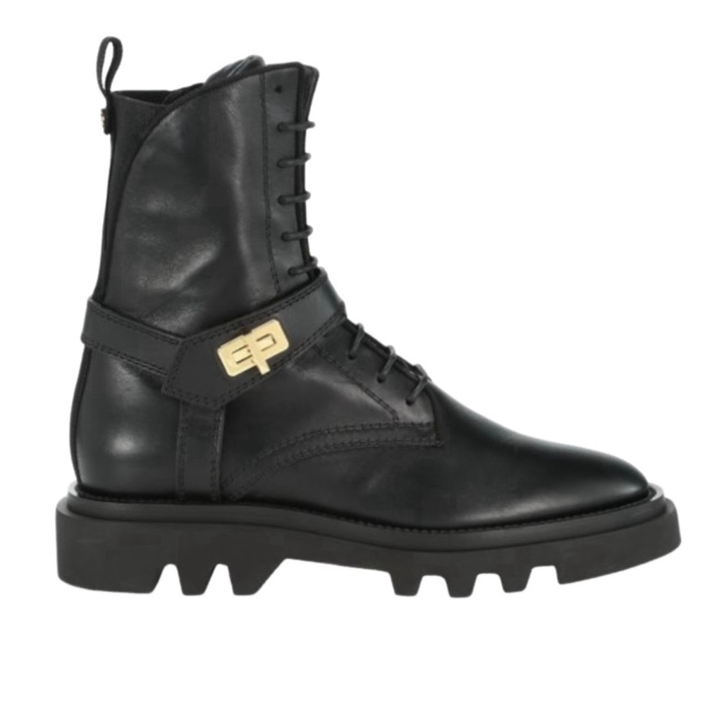 NWOB Givenchy Black Eden Leather Combat Boots- Sz 6.5